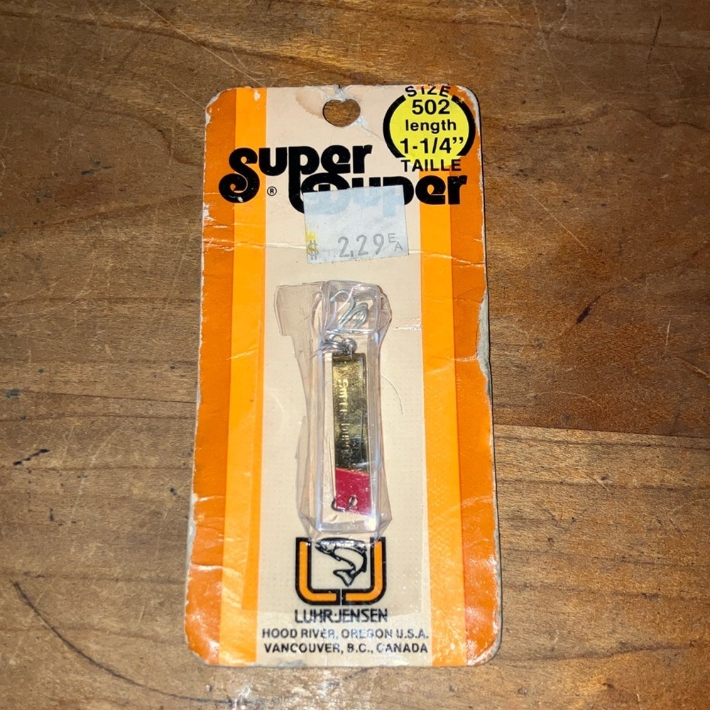 Vintage Luhr- Jensen super duper size 502 length 1 1/4” red head